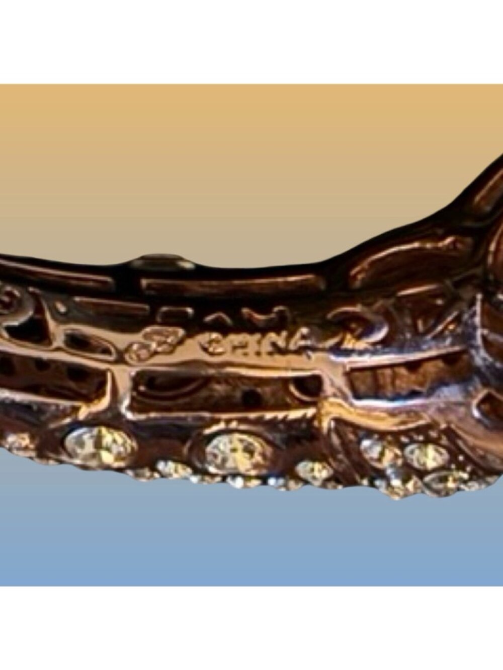 Joan Boyce Rhinestone-Encrusted Kissable Hinged Cuff Bracelet Sparkling Chic - Picture 3 of 8